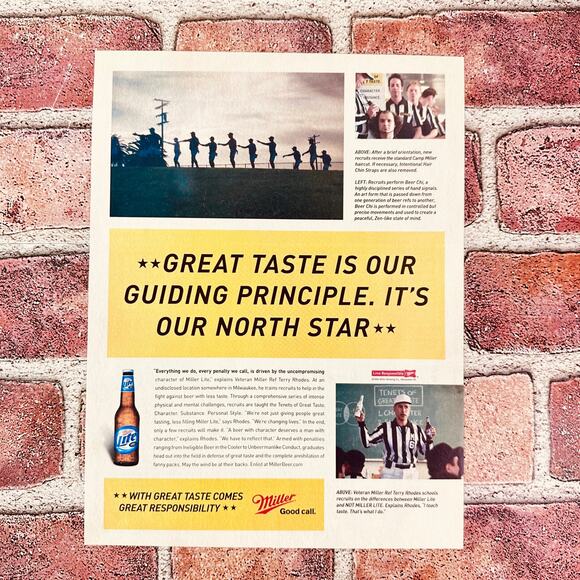 2005 Miller Lite Beer Ad Great Taste Our North Star Y2K Patriotic Wall Ephemera - Picture 1 of 8